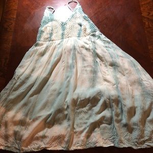 Crochet/linen sundress by Ocean Drive